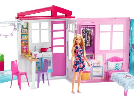 Barbie Doll and Dollhouse Portable Playset with Pool and Accessories on Sale