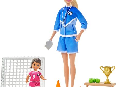 Barbie Soccer Coach Playset With 2 Dolls And Accessories Cheap