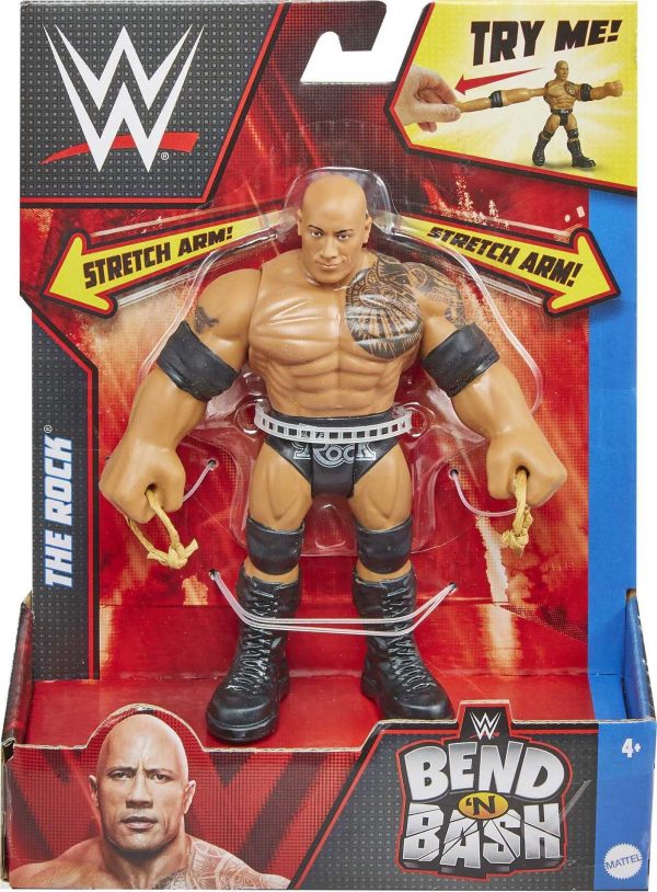 WWE Bend  n Bash Posable The Rock Action Figure 5.5-inch Online