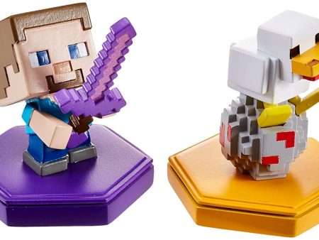 Minecraft Earth Boost Mini Attacking Steve & Spawning Chicken Figure Hot on Sale